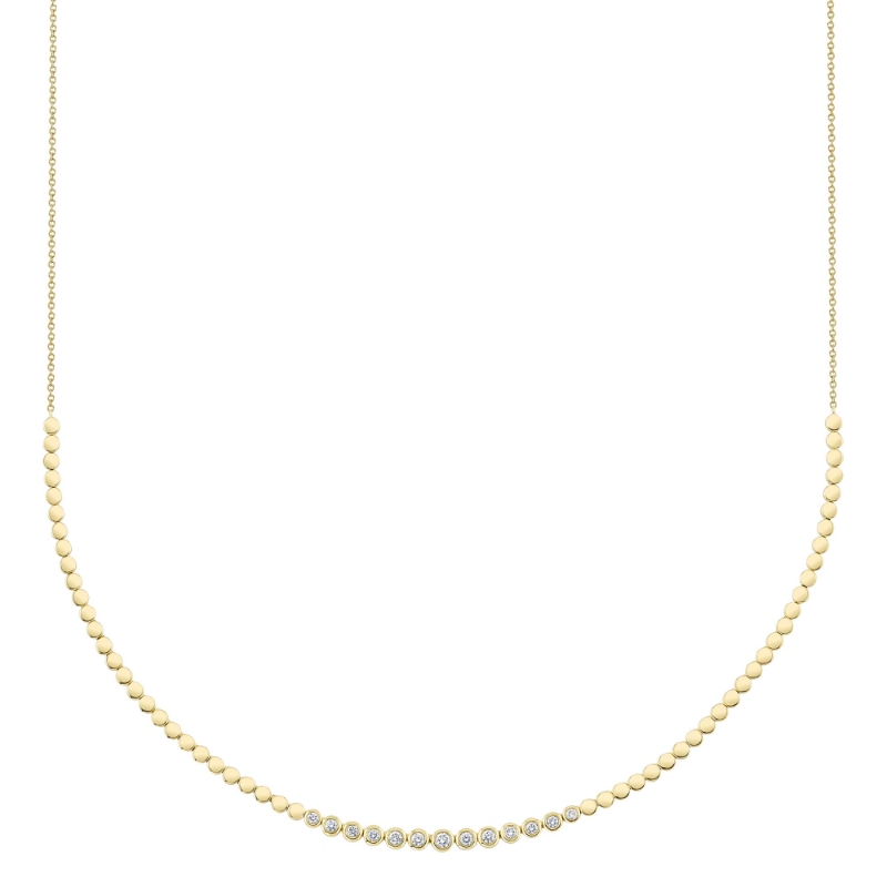 0.46Ct 14K Yellow Gold Diamond Bezel Necklace