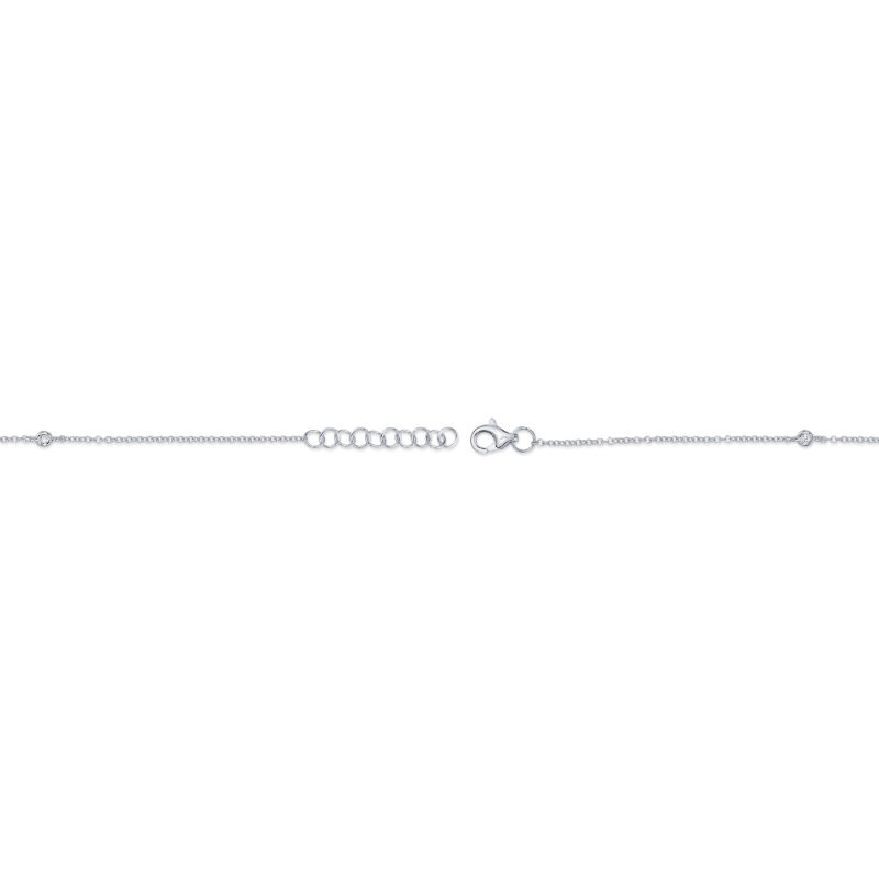 0.03Ct 14K White Gold Diamond Bezel Cross Bracelet