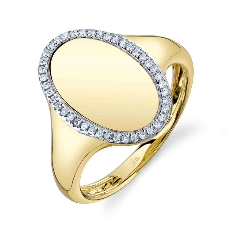 0.11Ct 14K Yellow Gold Diamond Oval Ring