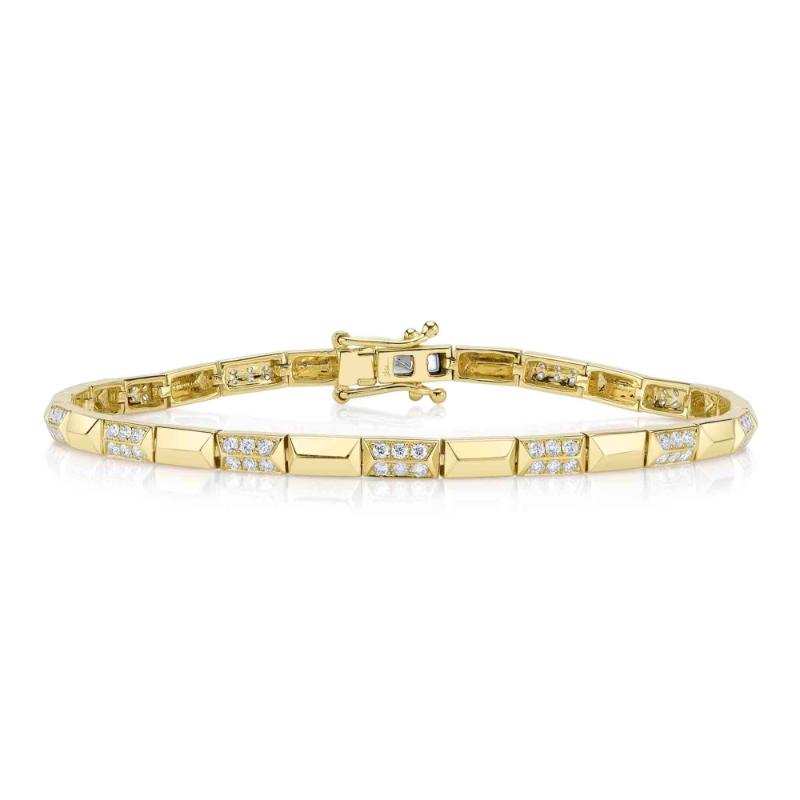 0.90Ct 14K Yellow Gold Diamond Geo Cut Bracelet