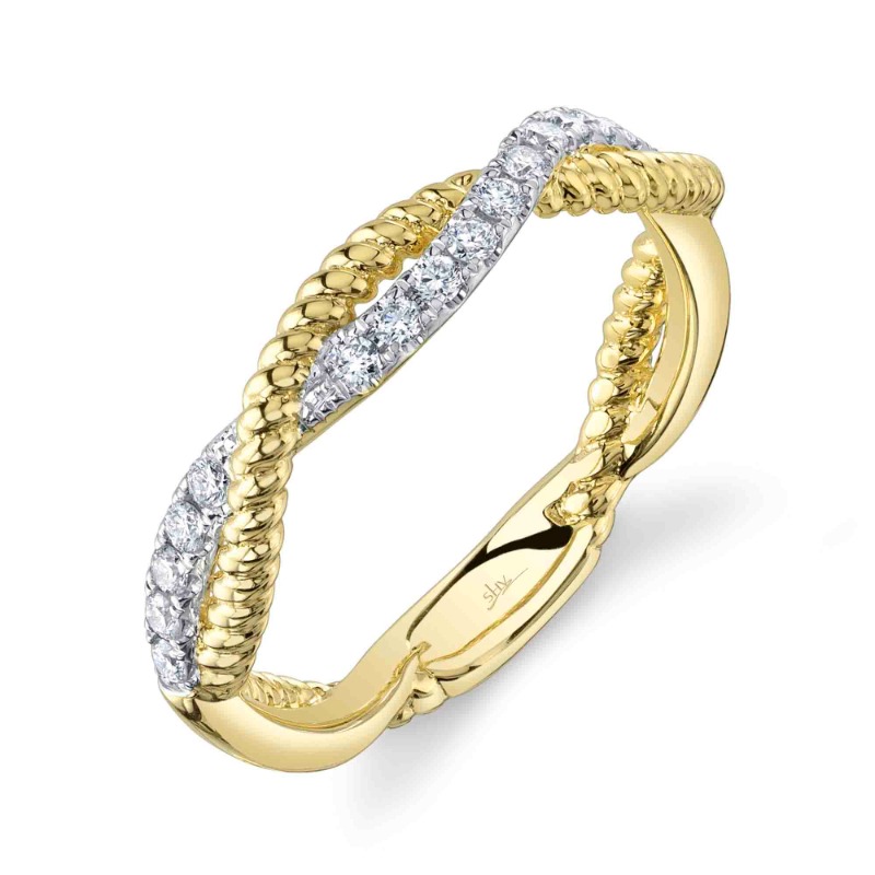 0.22Ct 14K Yellow Gold Diamond Twisted Ring
