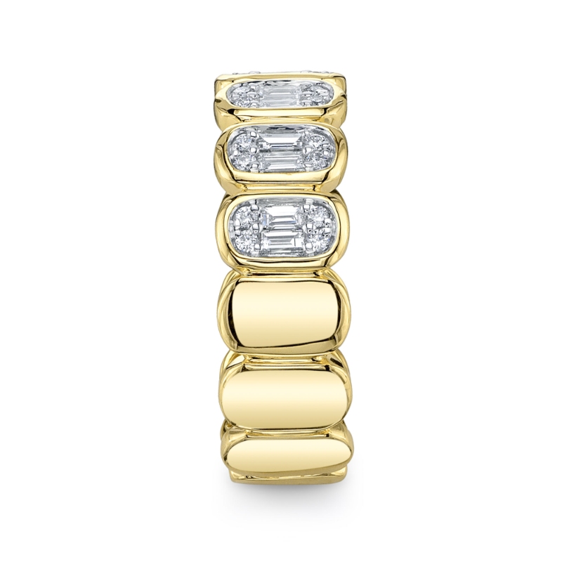 0.50Ct 14K Yellow Gold Diamond Baguette Band