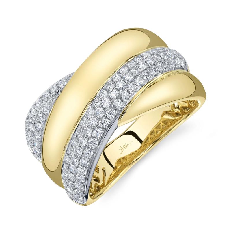 0.72Ct 14K Two Tone Diamond Pave Ring