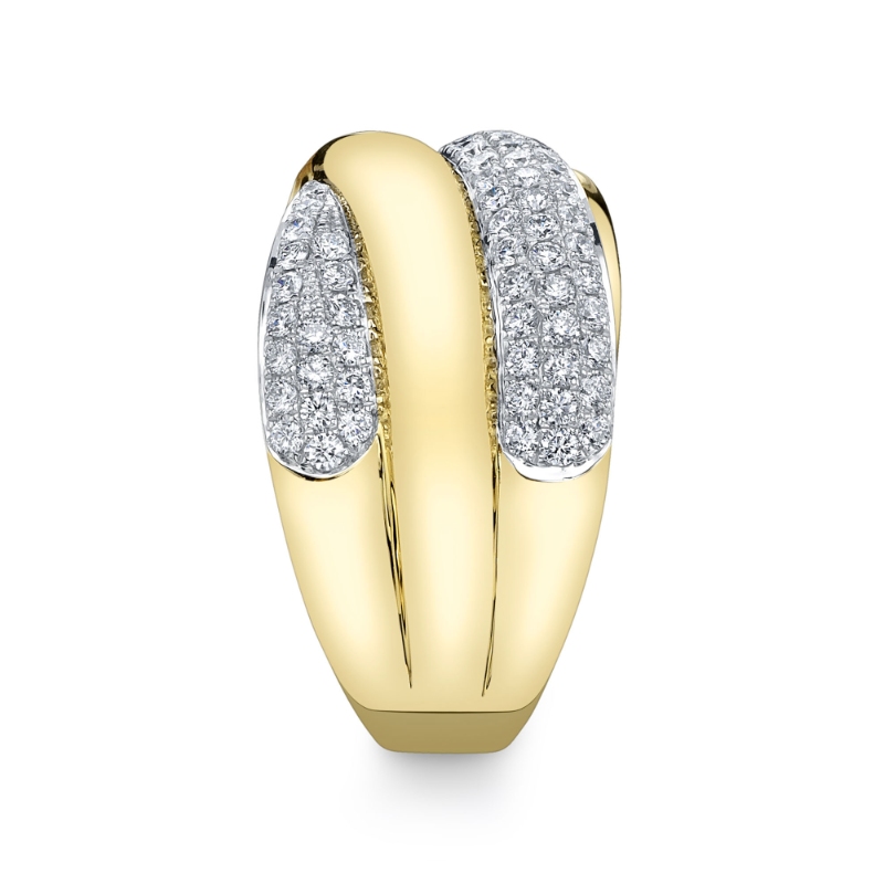 0.72Ct 14K2T Y/W Diamond Pave Ring