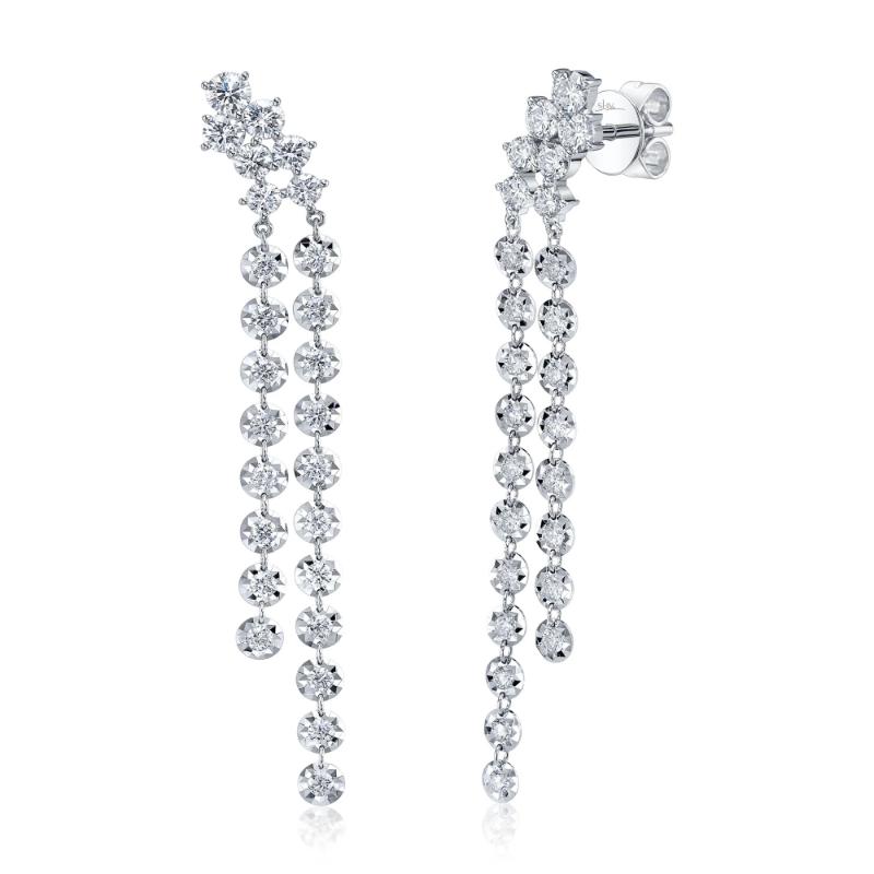 1.49Ct 14K White Gold Diamond Earrings