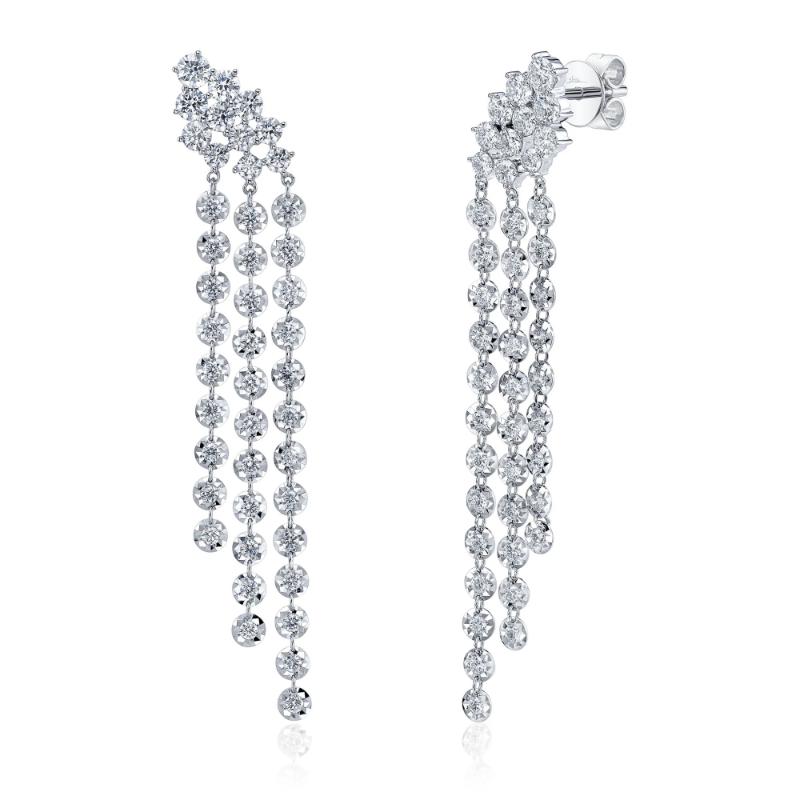 2.36Ct 14K White Gold Diamond Earrings