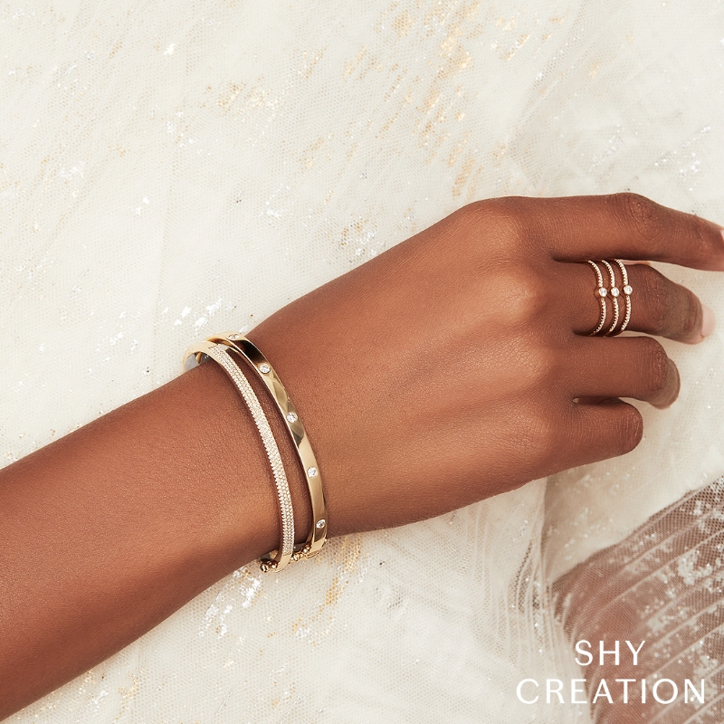0.38Ct 14K Yellow Gold Diamond Bangle