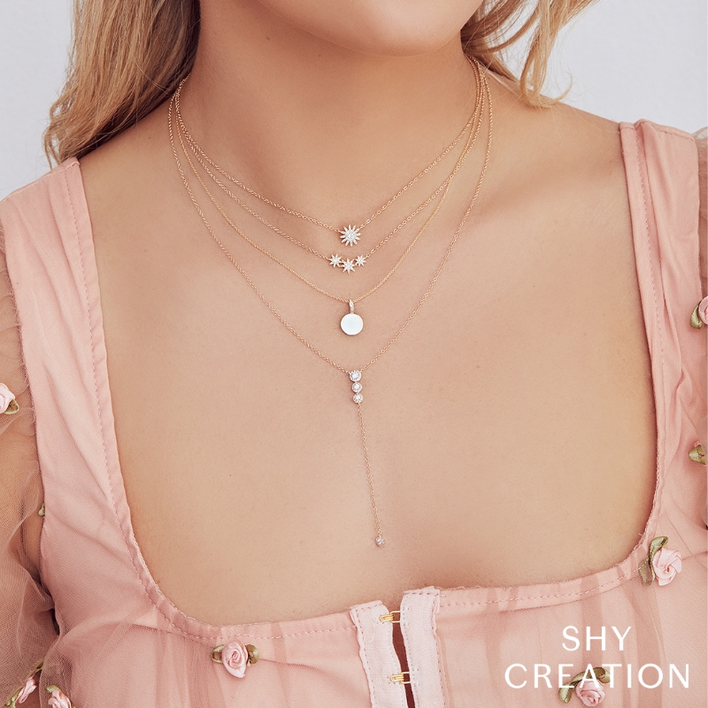 0.02Ct 14K Yellow Gold Diamond Necklace