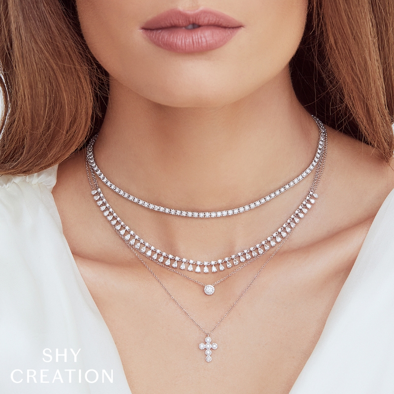 2.49Ct 14K White Gold Diamond Tennis Necklace