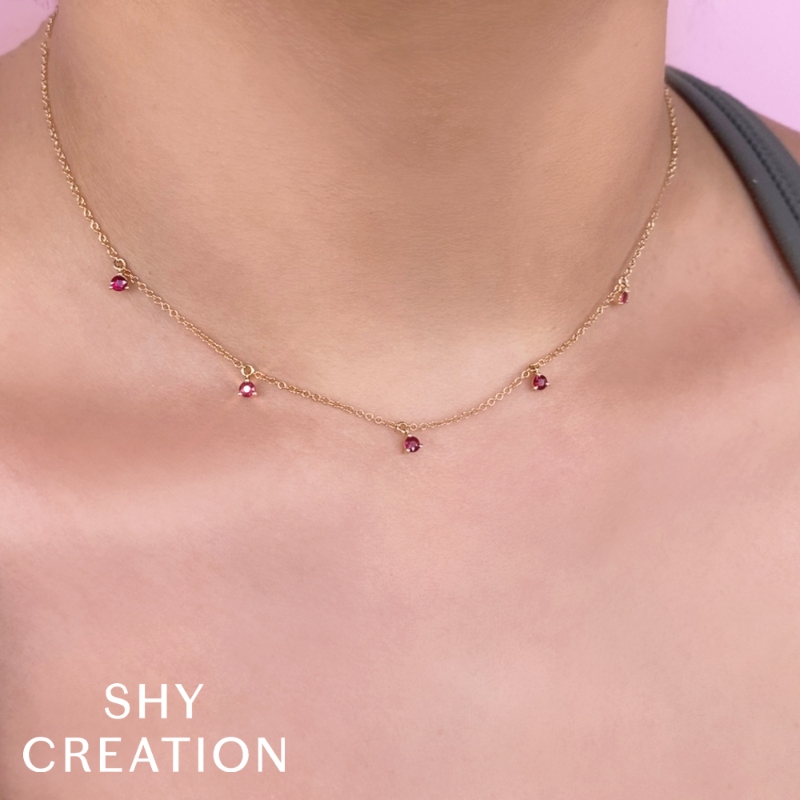0.36Ct 14K White Gold Ruby Necklace
