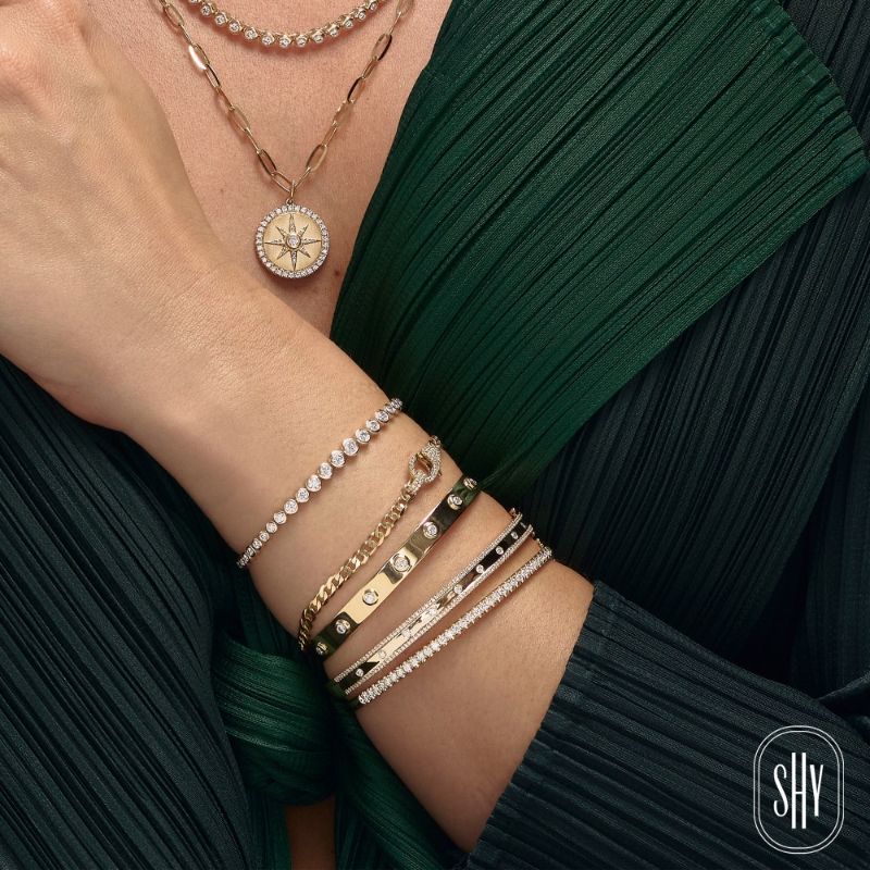 0.25Ct 14K Yellow Gold Diamond Link Bracelet