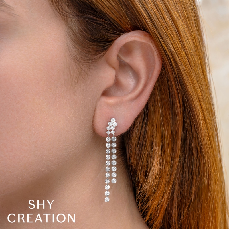 1.49Ct 14K White Gold Diamond Earring