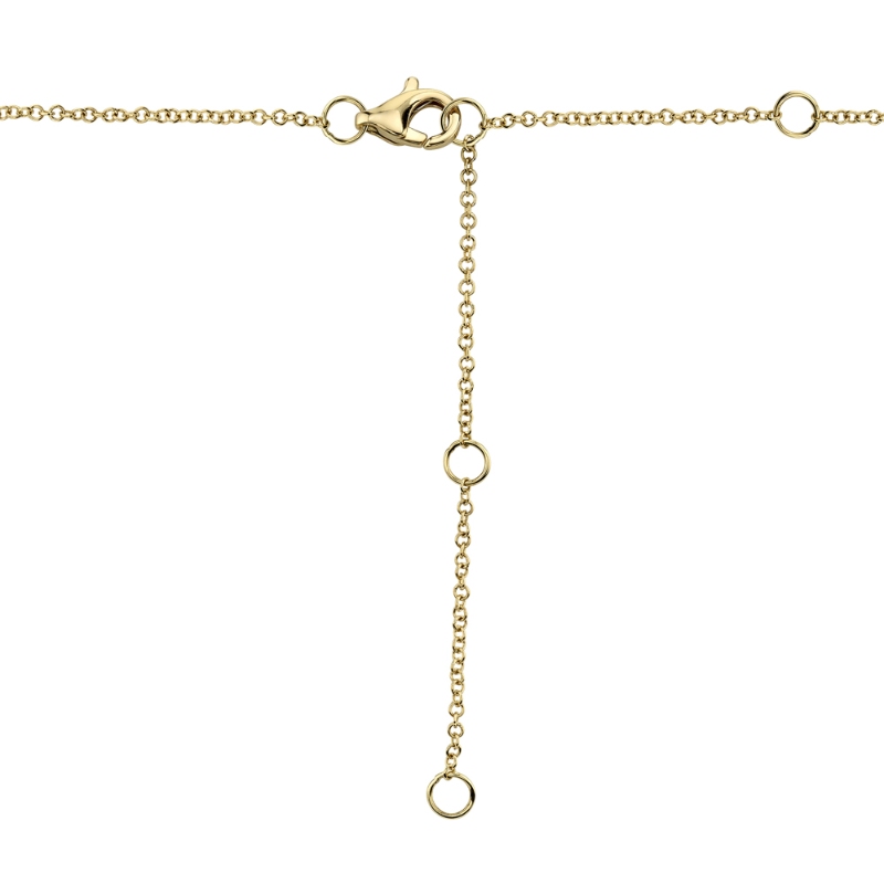 0.25Ct 14K Yellow Gold Diamond Pave Bar Necklace