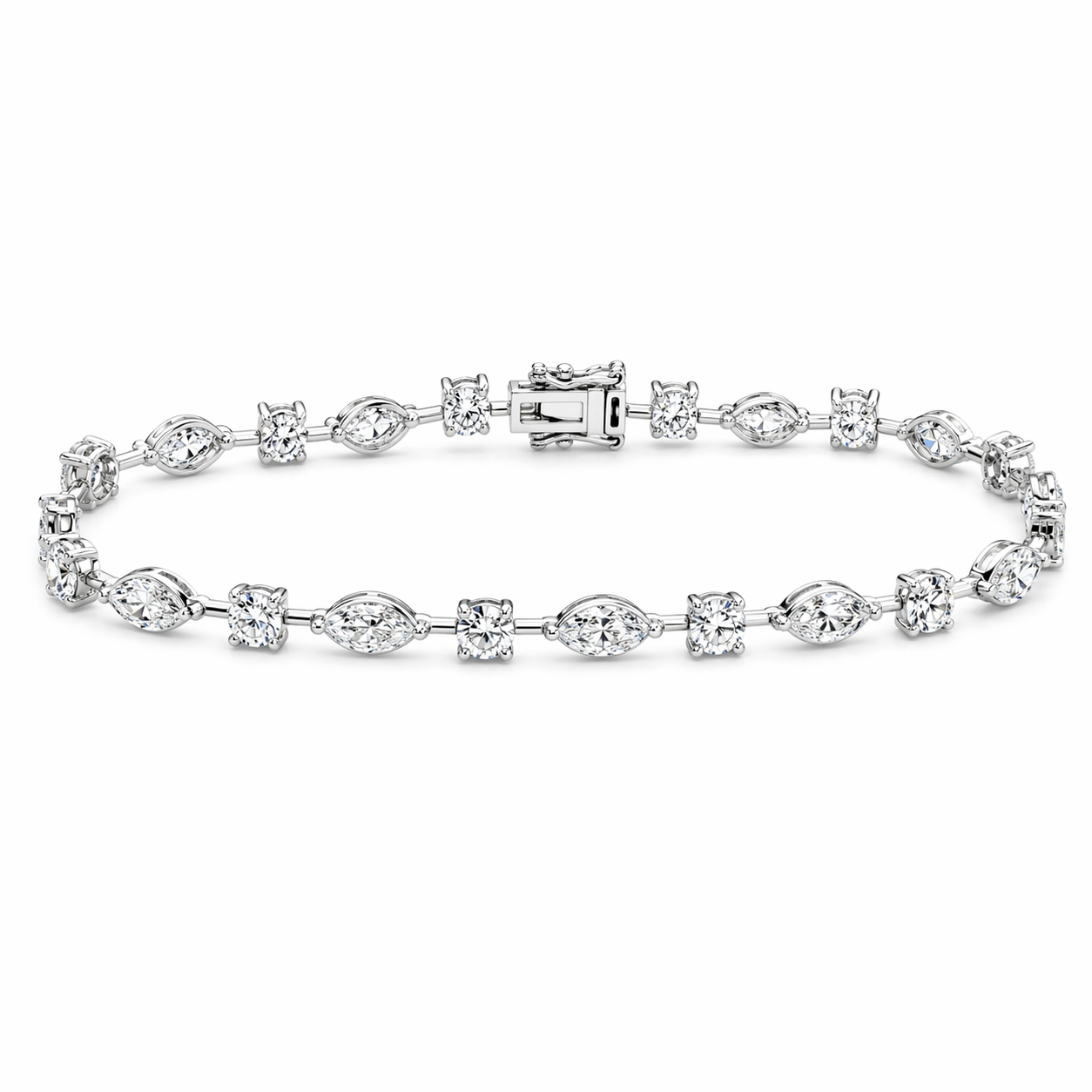 5.34 Carats Round & Marquise Diamond Bracelet