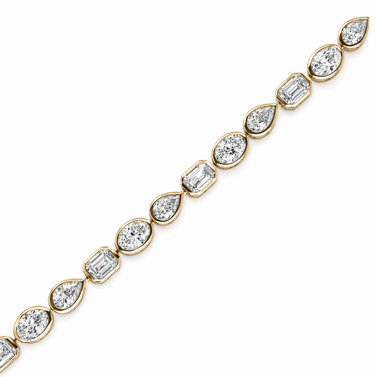 8.53 Carats Multi-Shape Bezel Diamond Bracelet