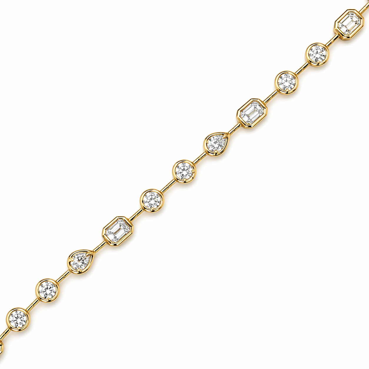 3.10 Carats Fancy Shapes Diamond Bracelet