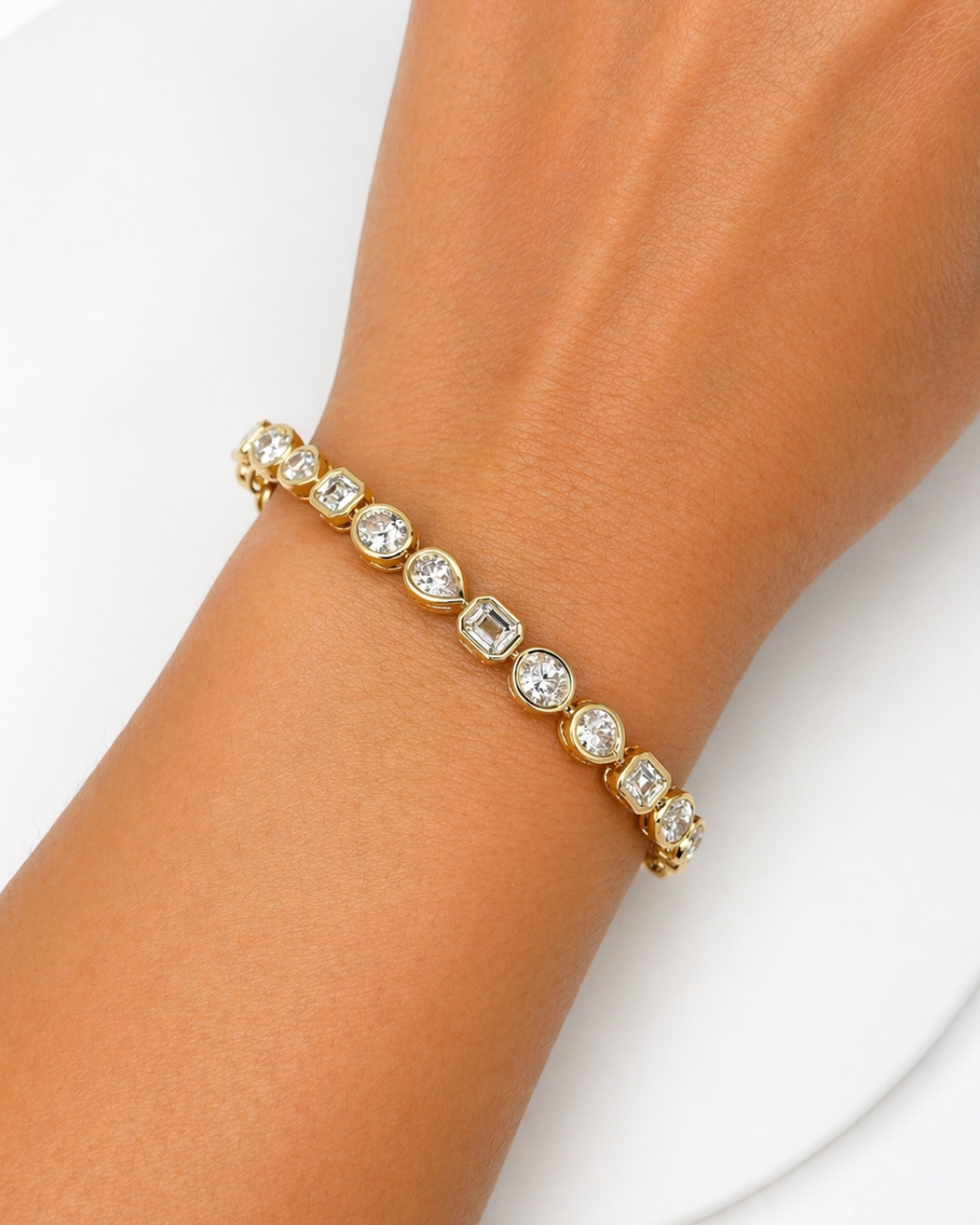 8.53 Carats Multi-Shape Bezel Diamond Bracelet
