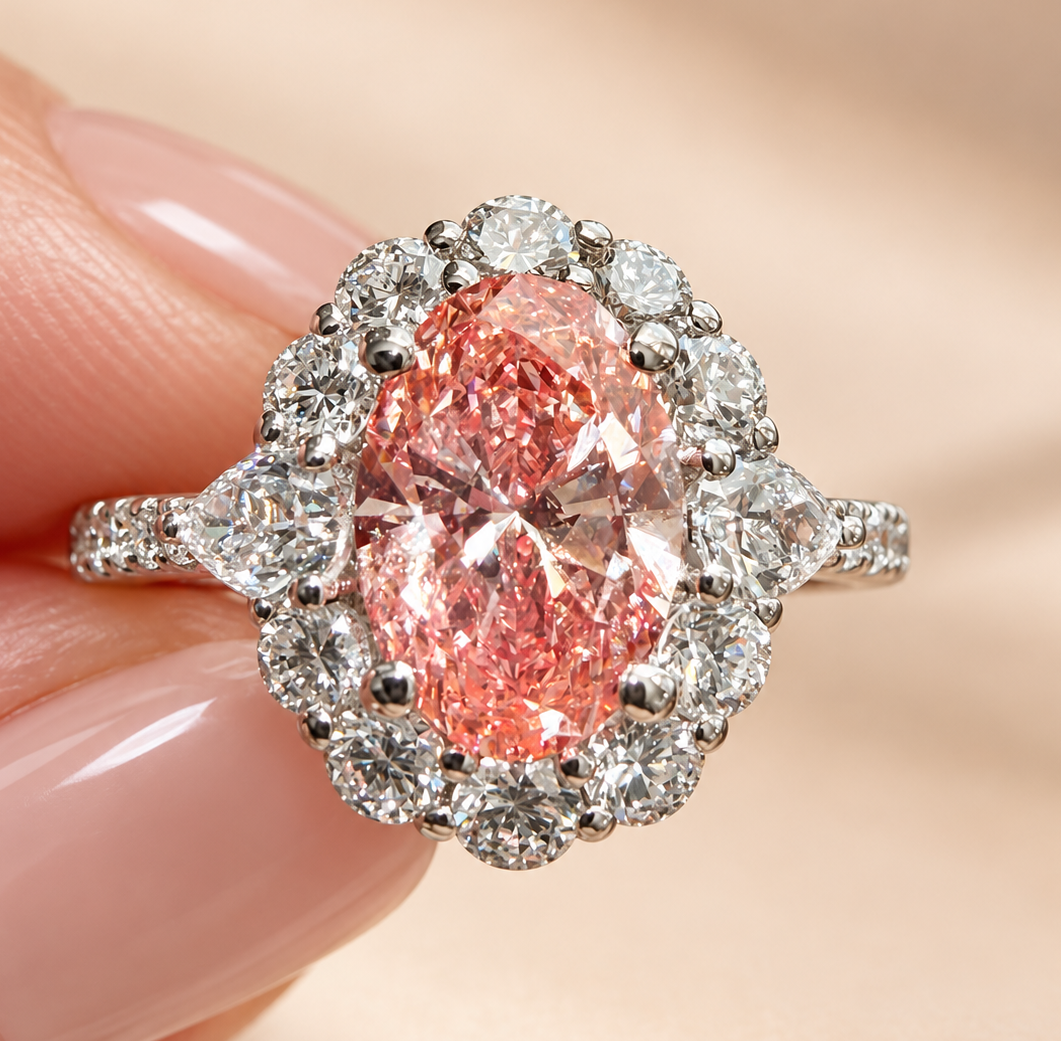 2.69  Oval Cut Halo Diamond Engagement Ring