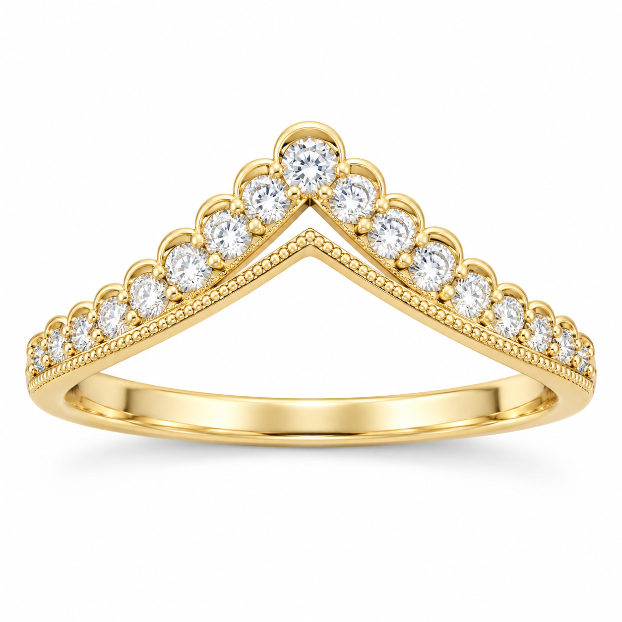 0.33 Carat Tiara Contour Diamond  Band
