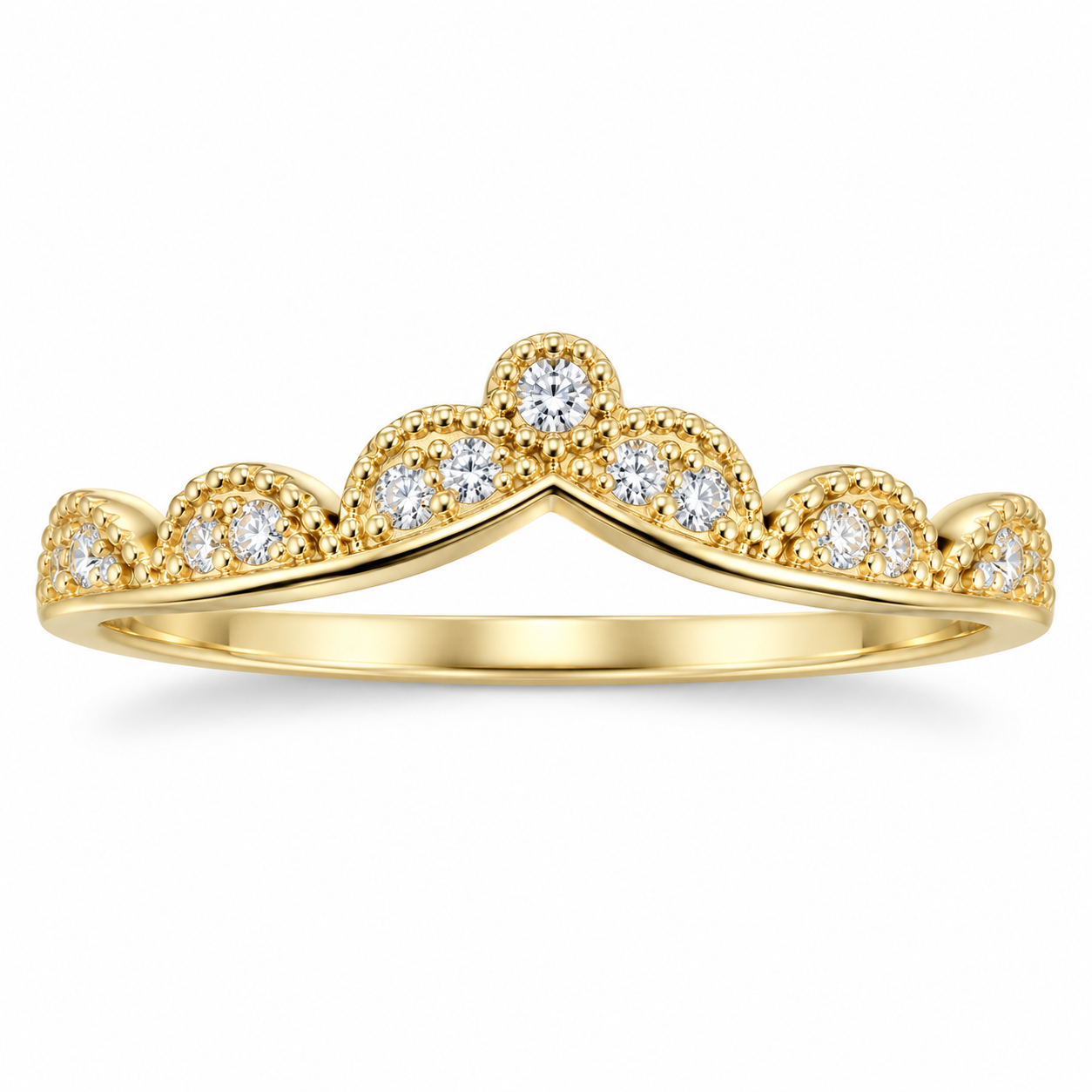 0.10 Carat Tiara Milgrain Contour Band