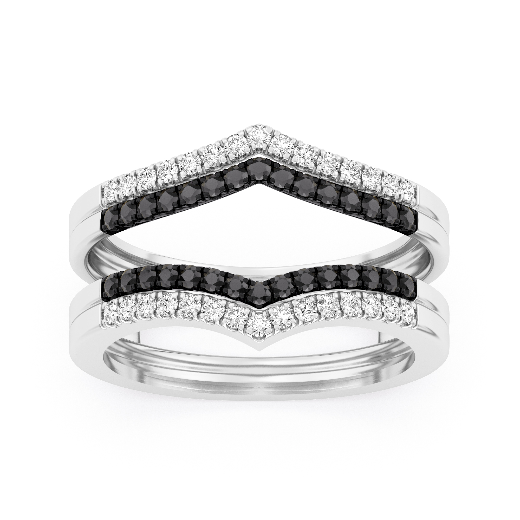 0.41 Carats White & Black Diamonds Ring Enhancer