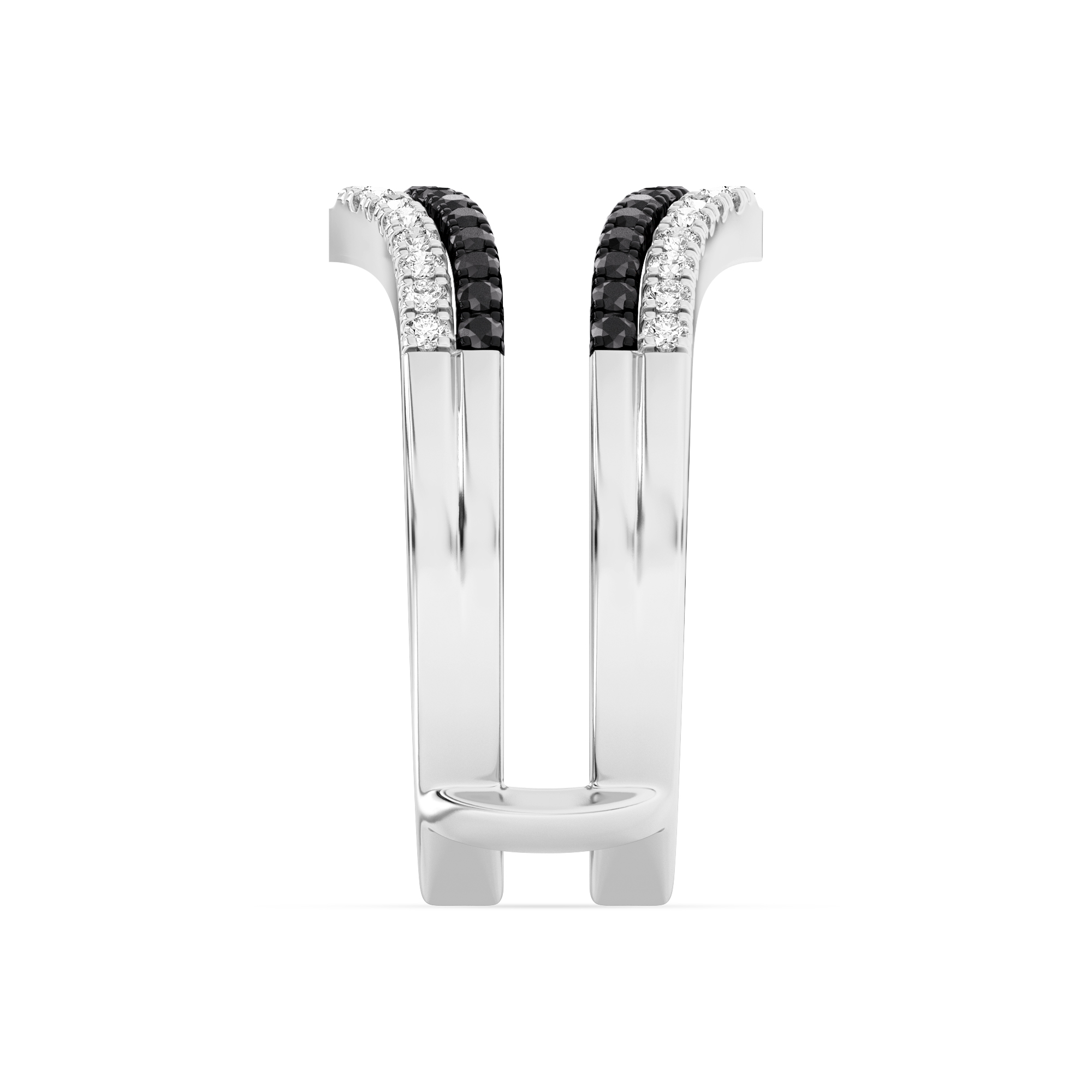 0.41 Carats White & Black Diamonds Ring Enhancer