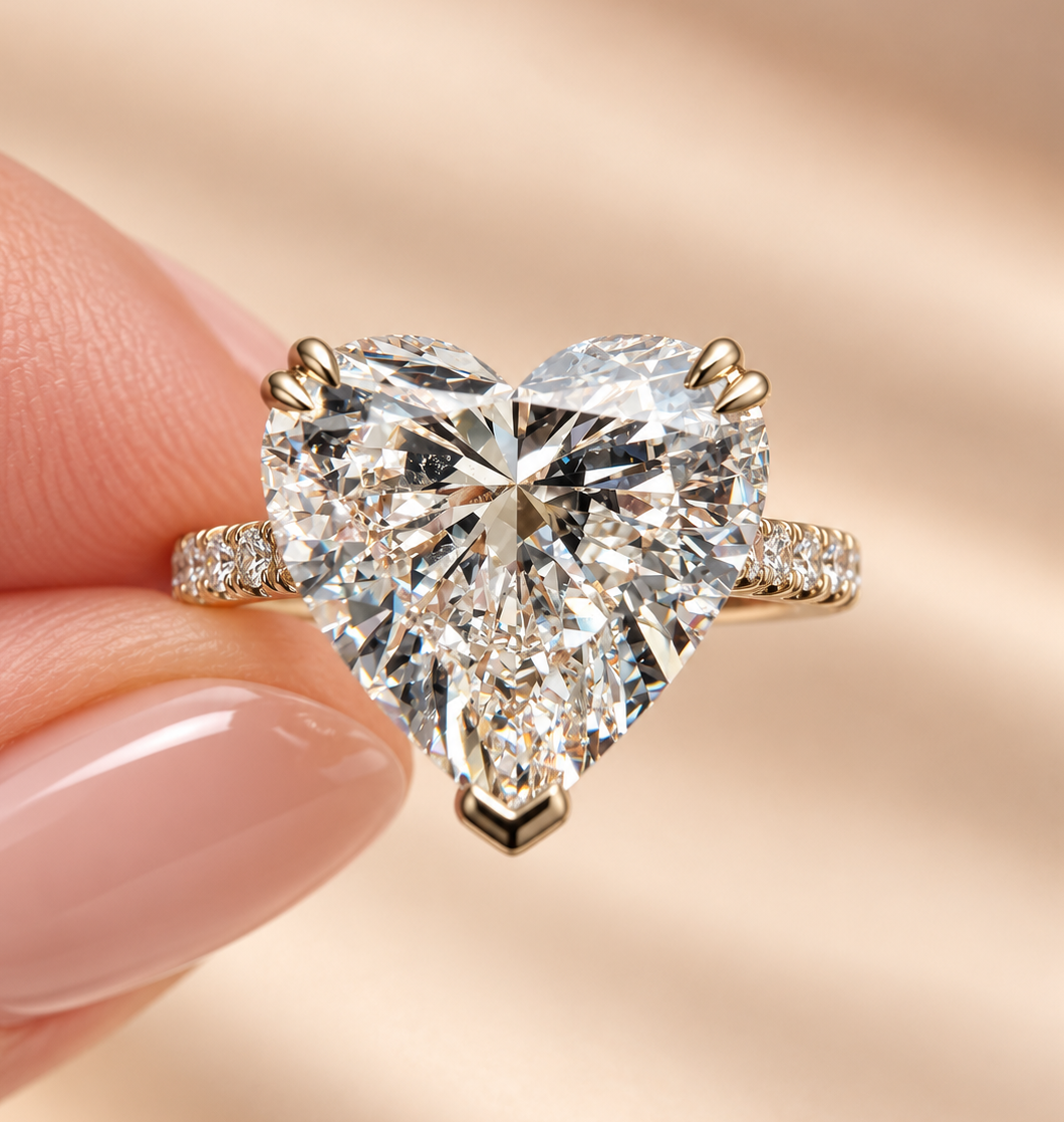 5.37 Carat Heart Cut  Diamond Engagement Ring