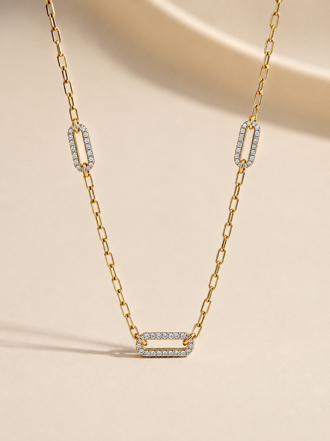 0.50 Carat Paperclip  Lab Grown Diamond Necklace