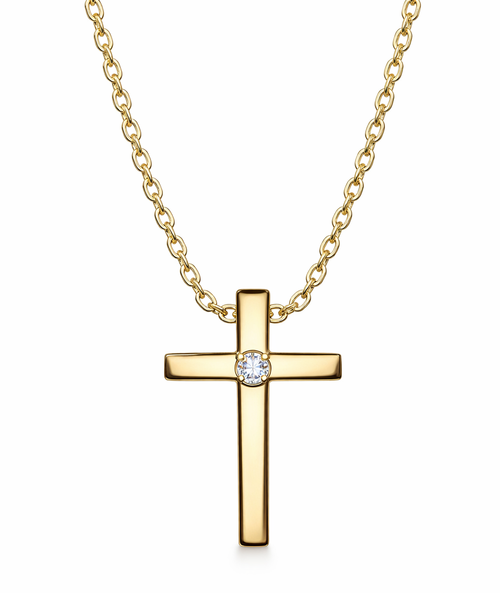 0.03 Carats Round Diamond Cross Pendant