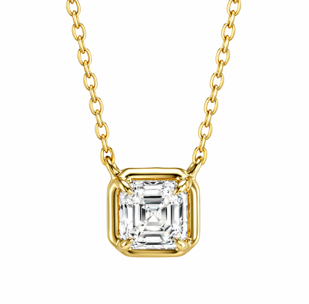 0.50 Carat Asscher Cut Lab Grown Diamond  Necklace