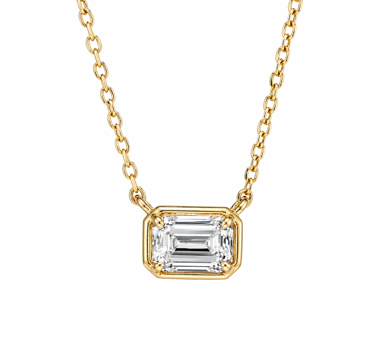 0.50 Carat Emerald Cut  Lab Grown Diamond Necklace
