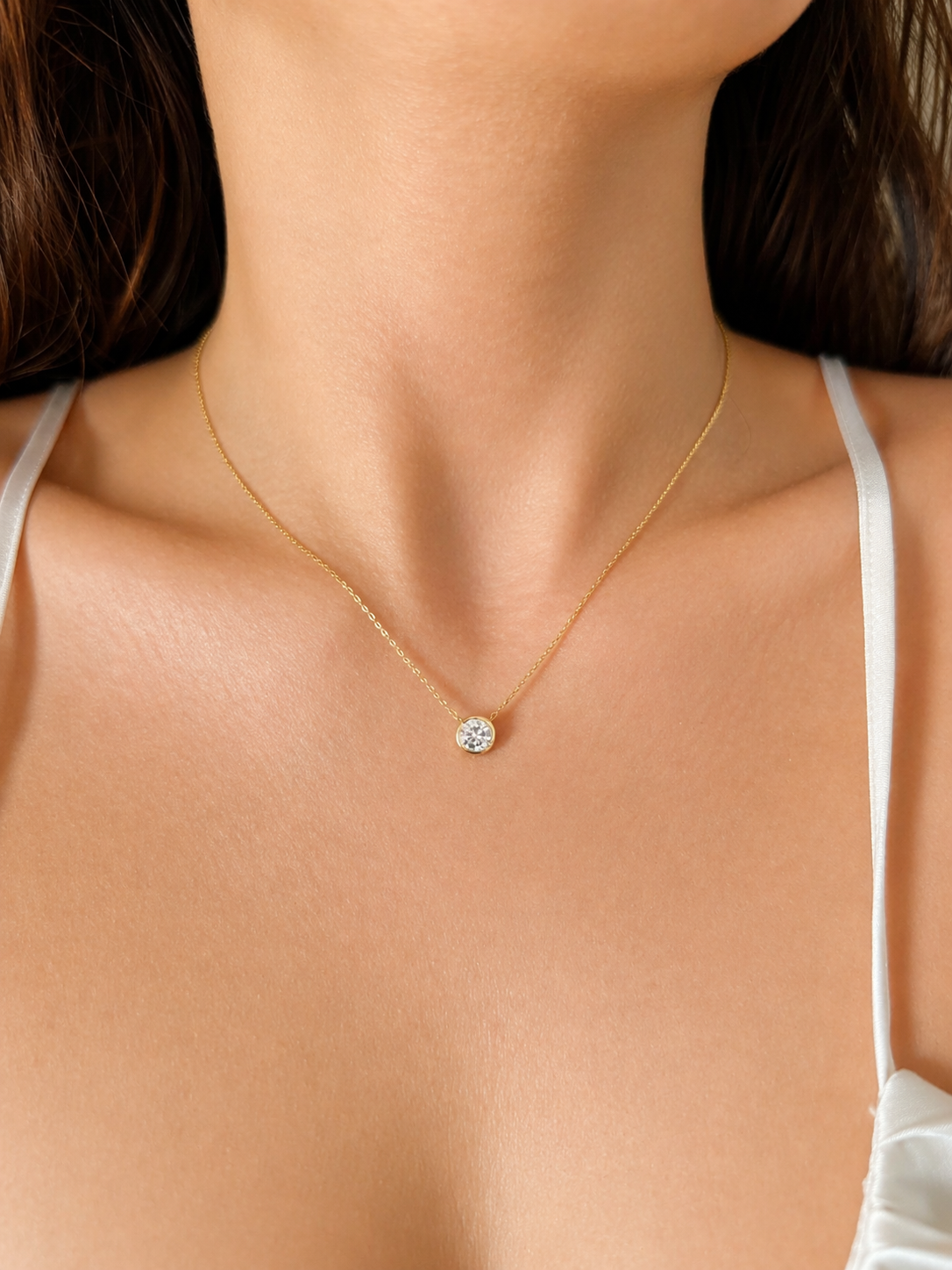 0.50 Carat Round Cut Lab Grown Diamond Necklace