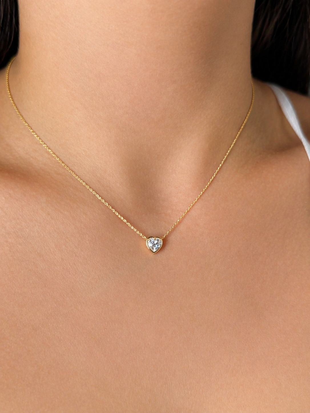 0.50 Carat Heart Cut Lab Grown Diamond Necklace