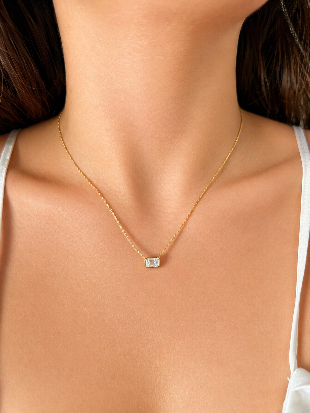 0.50 Carat Emerald Cut  Lab Grown Diamond Necklace