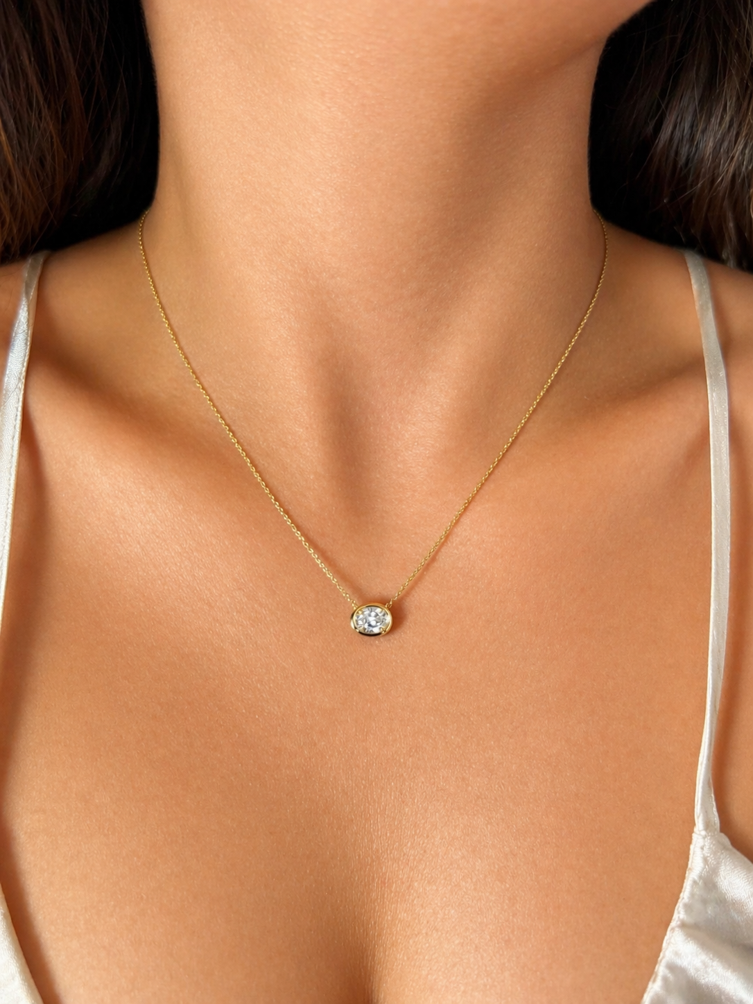 0.50 Carat Oval Lab Grown Diamond  Necklace