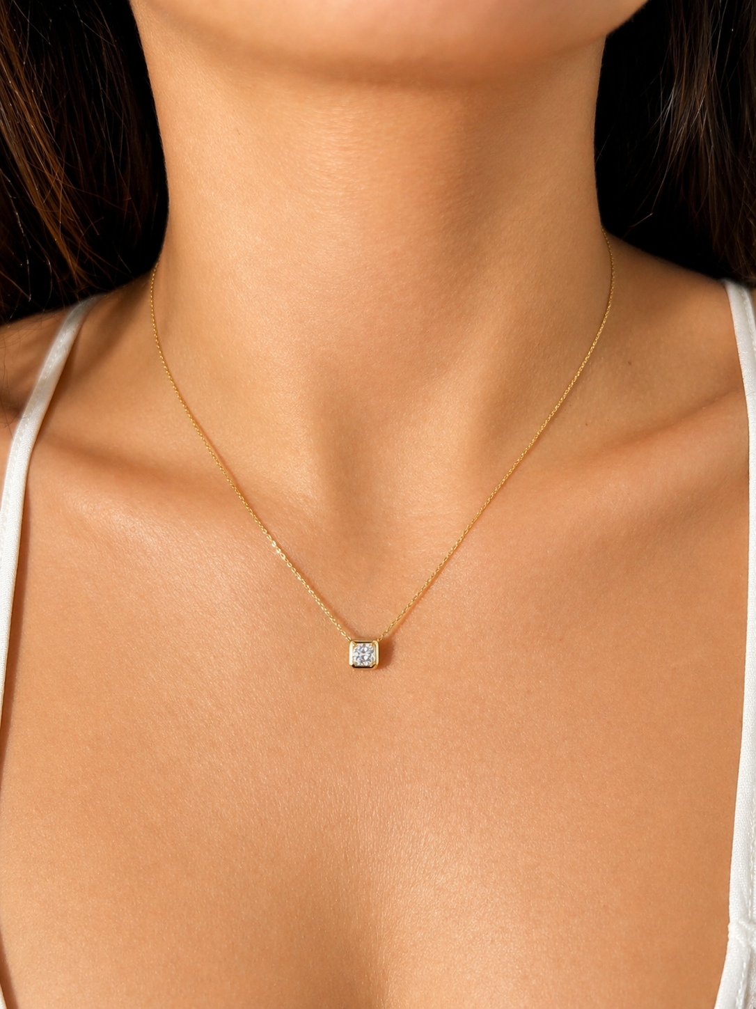 0.50 Carat Asscher Cut Lab Grown Diamond  Necklace