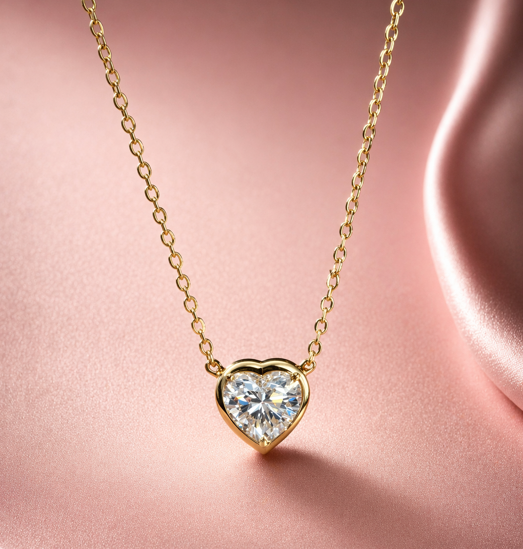 0.50 Carat Heart Cut Lab Grown Diamond Necklace