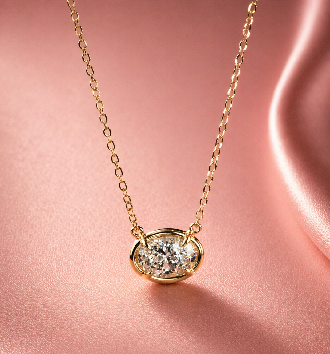 0.50 Carat Oval Lab Grown Diamond  Necklace