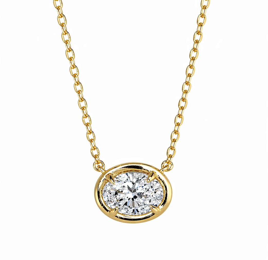 0.50 Carat Oval Lab Grown Diamond  Necklace