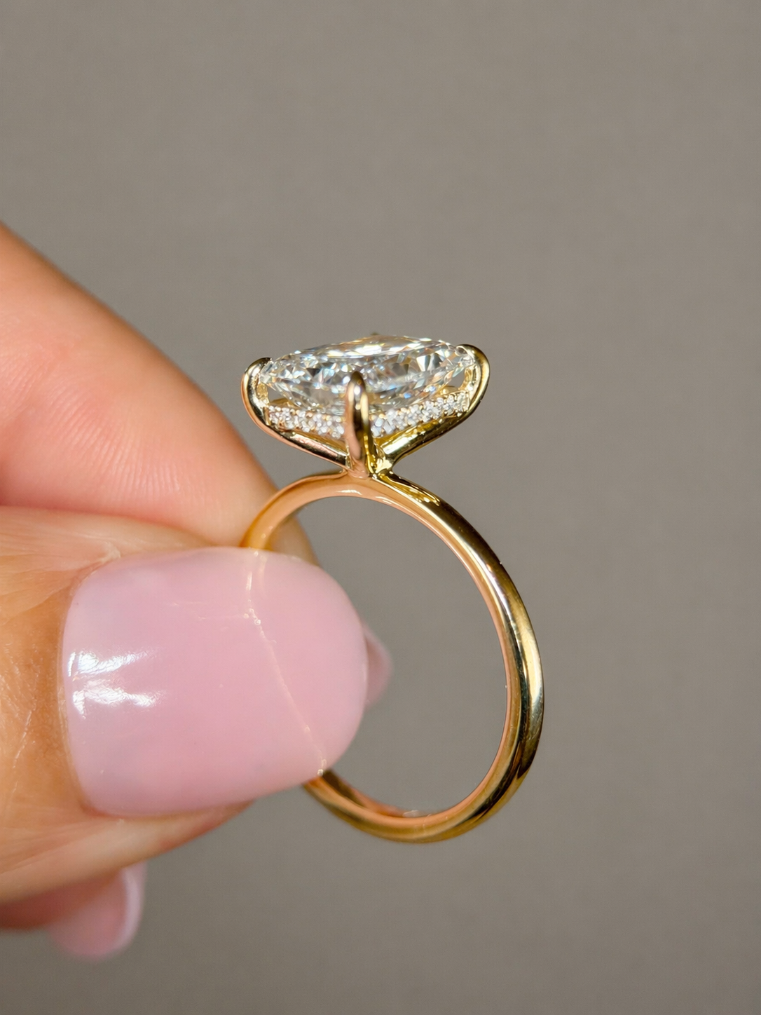 3.00 Carats Radiant Solitaire Hidden Halo Diamond Ring