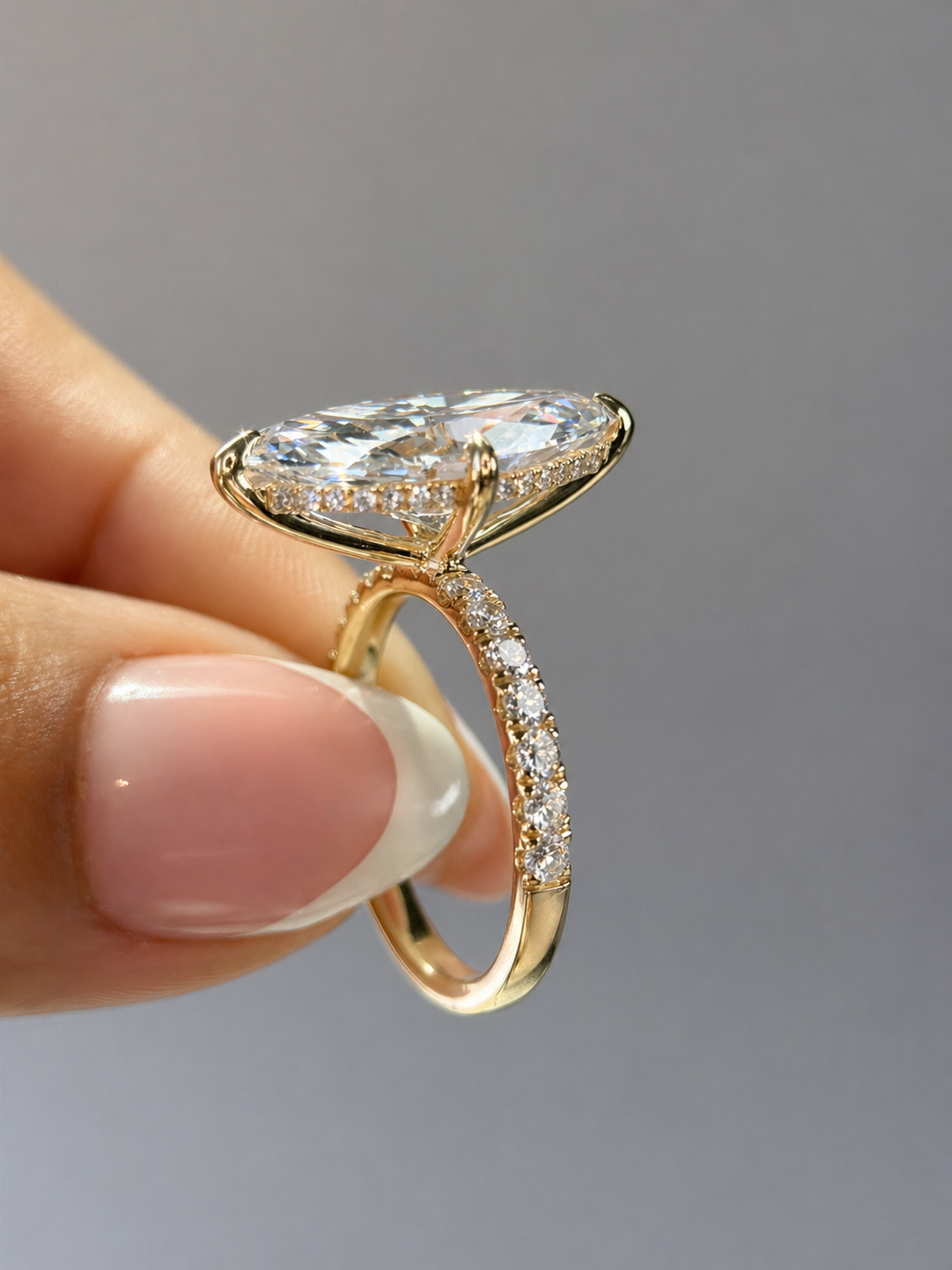 5.67 Carat Marquise Hidden Halo Diamond Ring