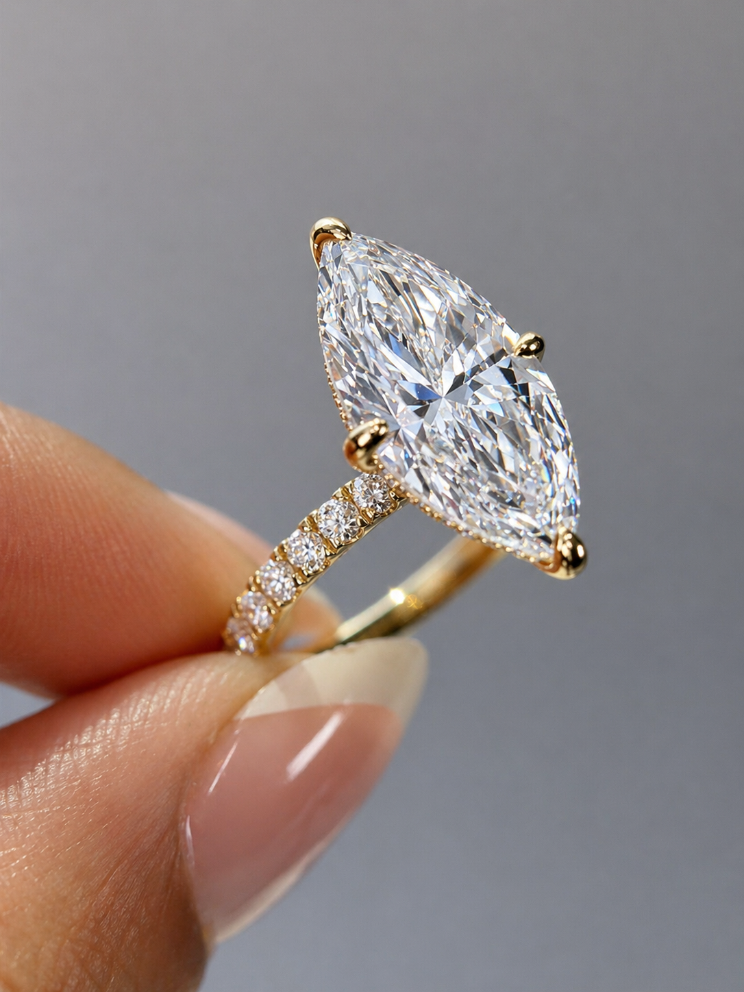 5.67 Carat Marquise Hidden Halo Diamond Ring