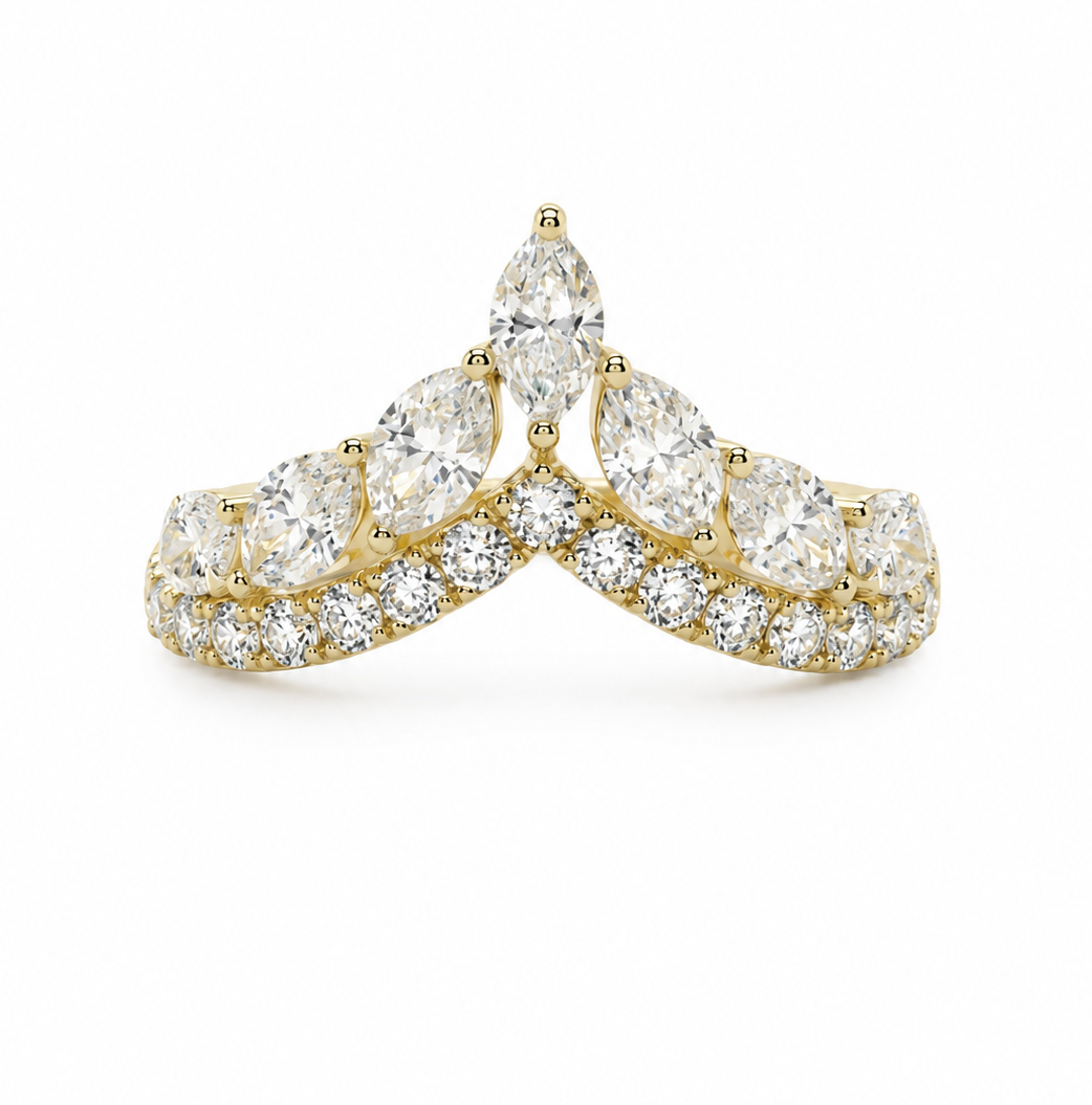 1.03 Carat Round Diamond Chevron Band