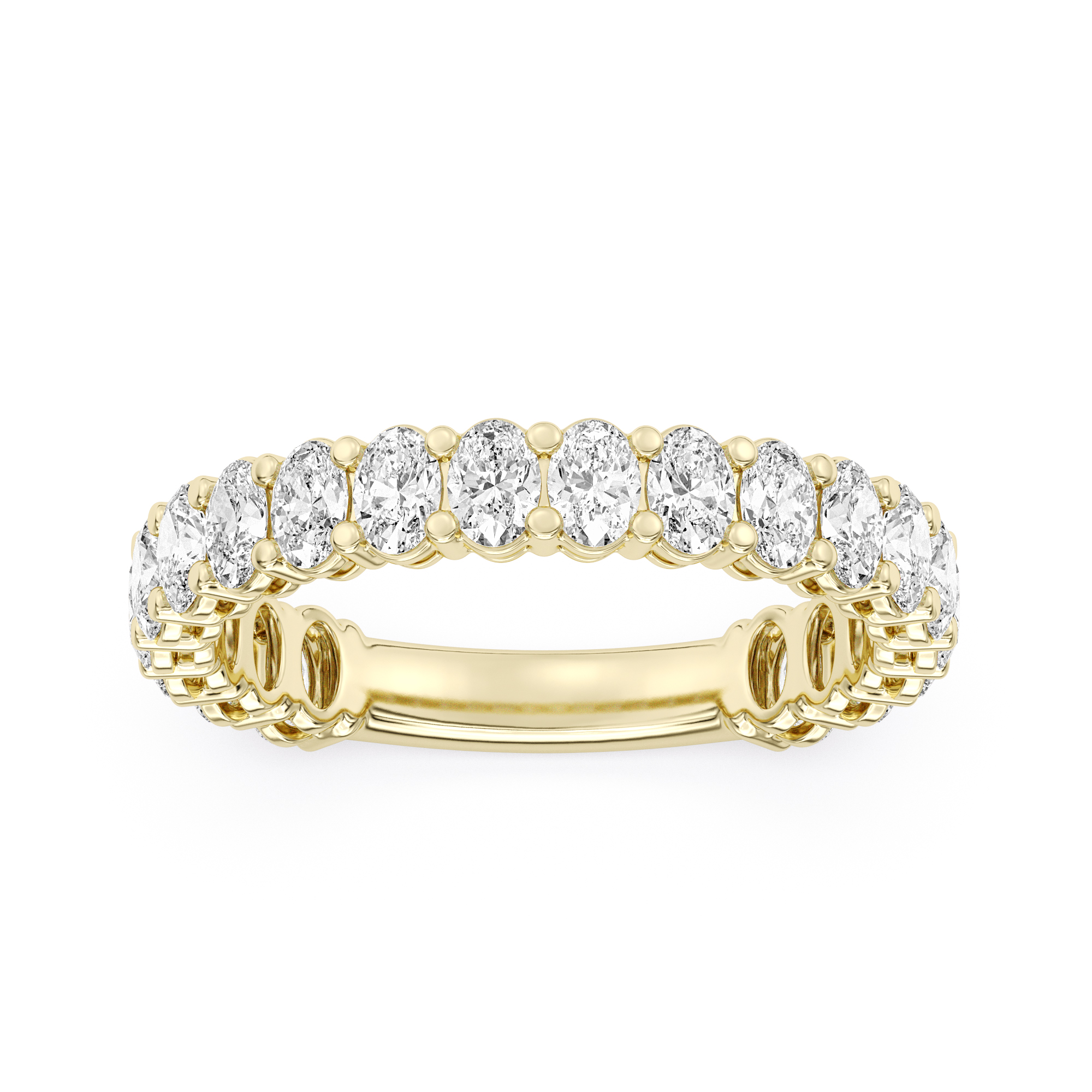 2.00 Carats 18K Oval Diamond Band