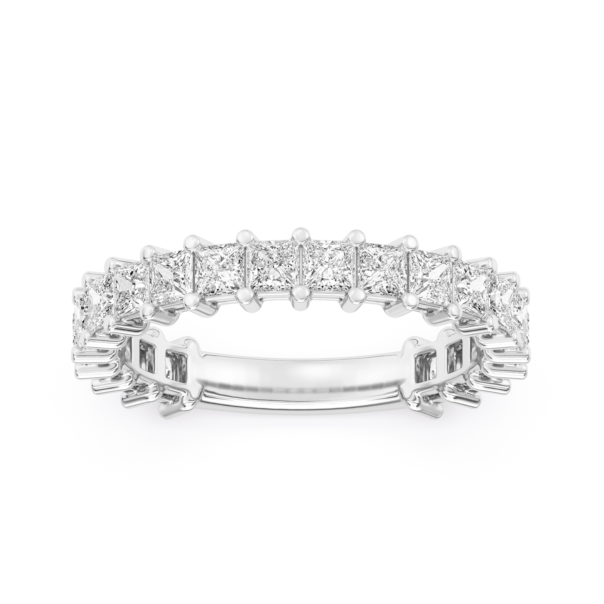 2.00 Carats  Platinum Princess Cut  Diamond Band