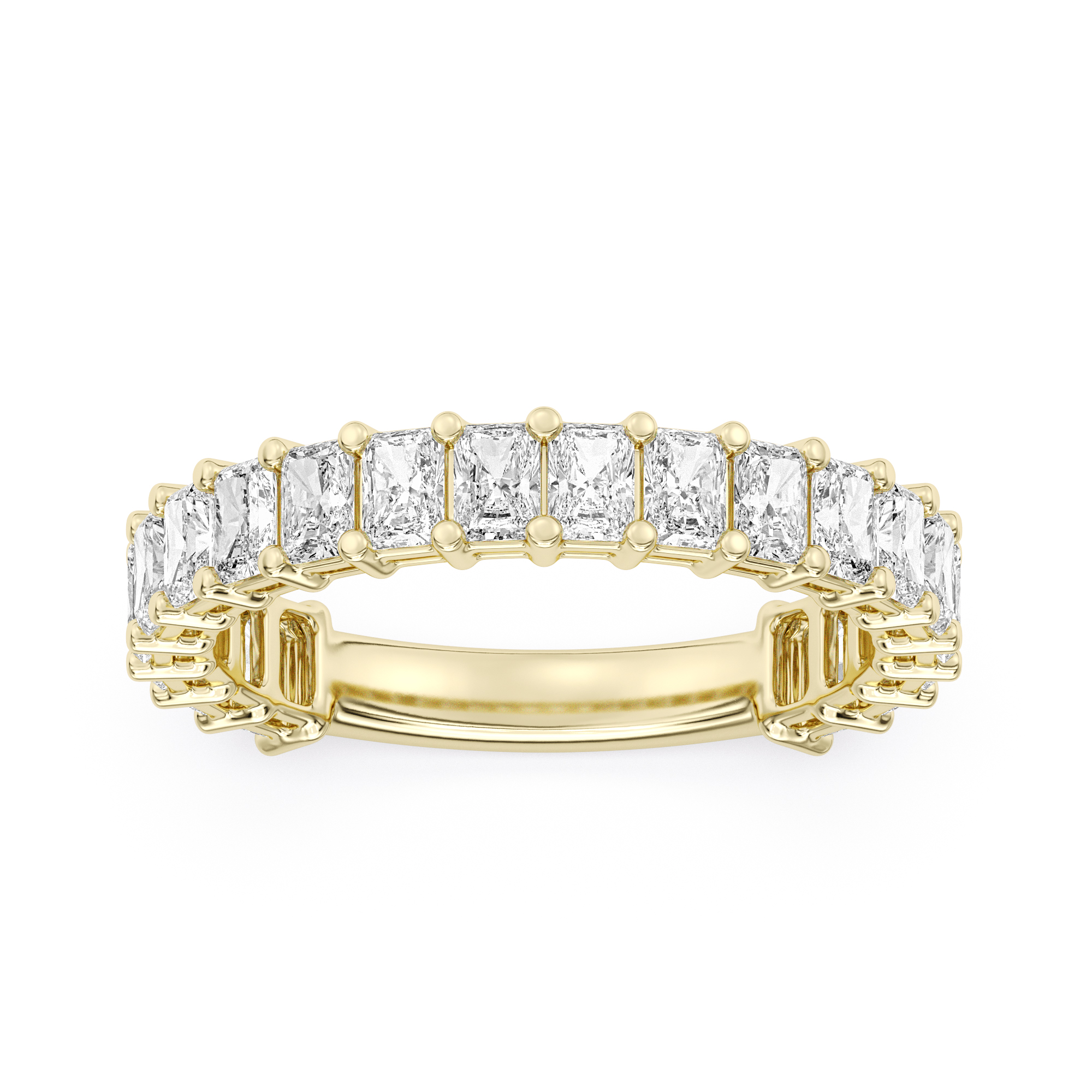 2.00 Carats 18K Gold Radiant Cut  Diamond Band