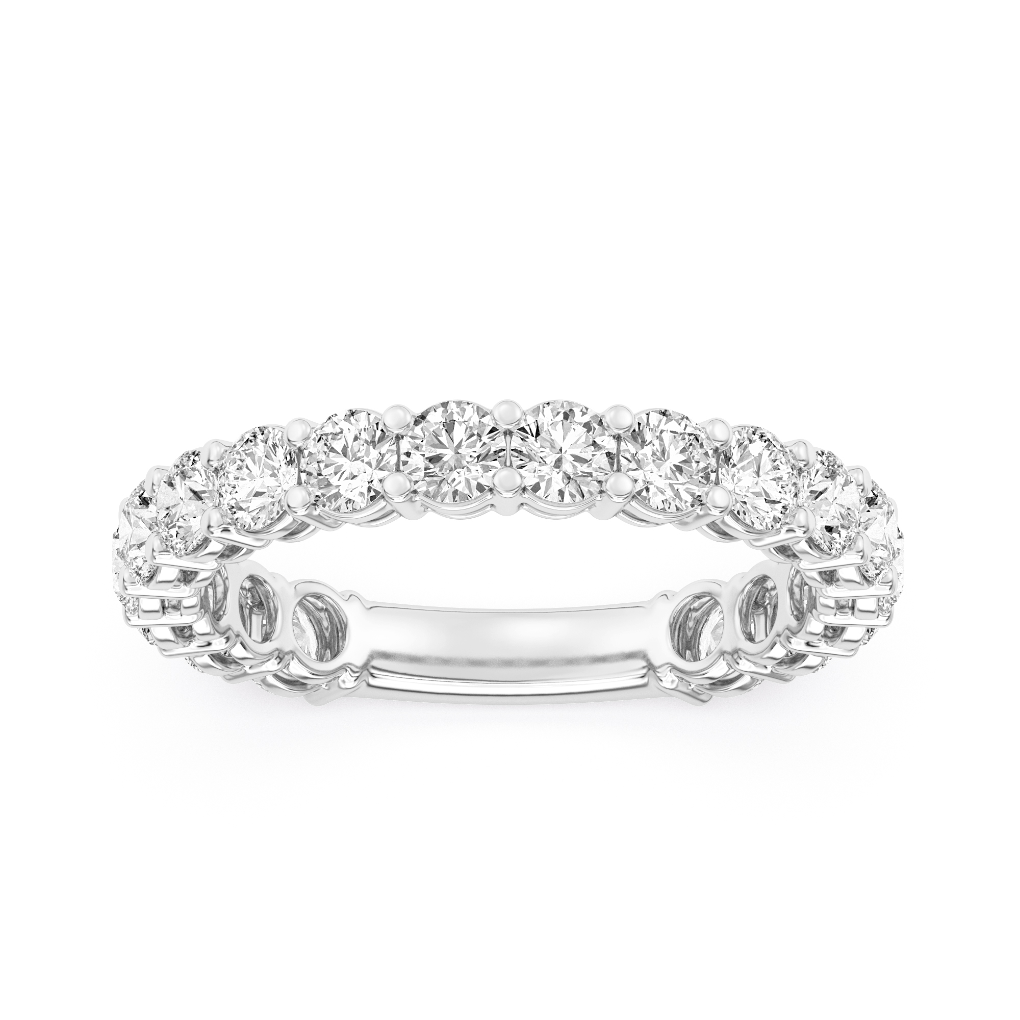 2.00 Carats  Platinum Round Diamond Band