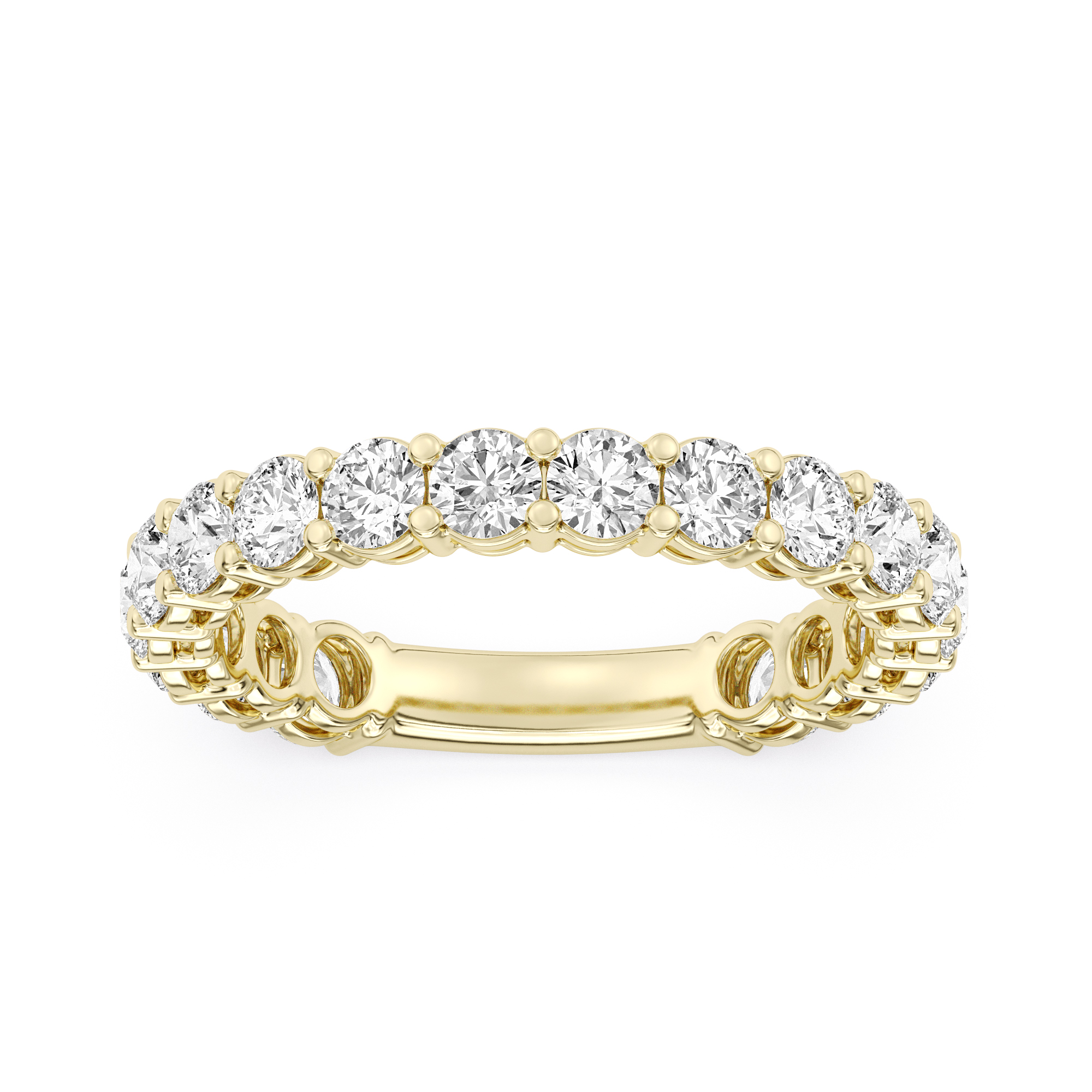 2.00 Carats 18K Gold Round  Diamond Band